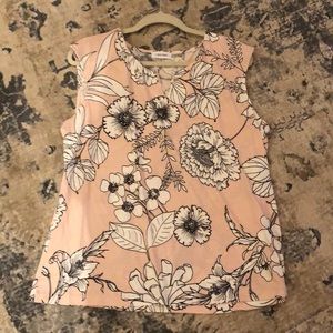 Cap sleeve pink/black top  Calvin Klein